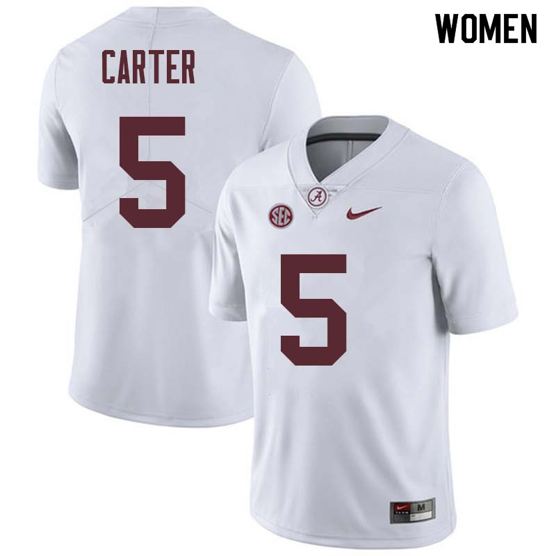 Alabama Crimson Tide Women's Shyheim Carter #5 White NCAA Nike Authentic Stitched College Football Jersey PS16G01CY